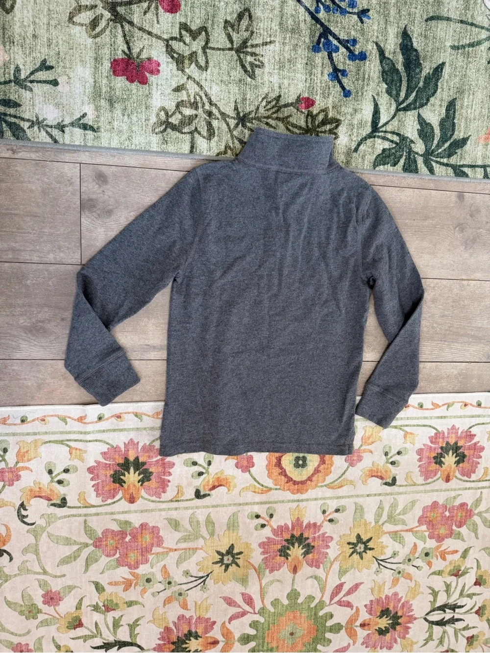 Crewcuts charcoal gray boys' quarter-zip pullover sweater Size small